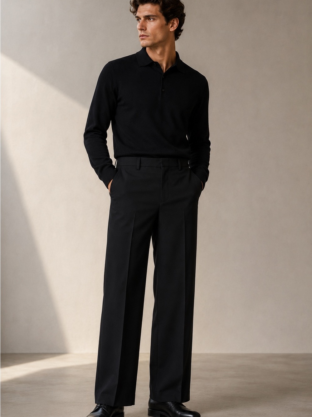 AMI Alexandre Mattiussi Trouser Pants Black Wool Blend 34